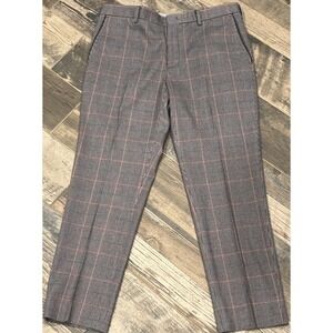 Louis Castel Men's Glen Plaid Golf Ankle Pants Wool Feel Size 34x28